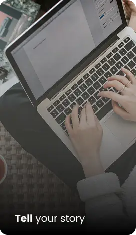 Tell your story image in header banner